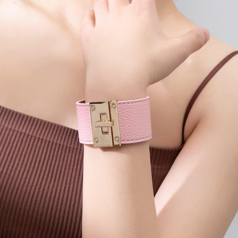 Rantanto Braid Leather Wrap Bracelet Trendy Stackable Crystal Cuff Boho Gold Heart Bracelet Jewelry Gift For Women - Image 4